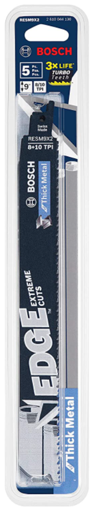 Bosch 6" 8-10 TPI Metal Reciprocating Saw Blade (5 Pack) - RECM6X2