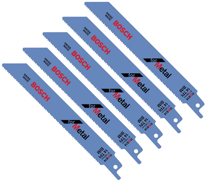 Bosch 6"x14T Metal Reciprocating Saw Blade (5 Pack) - RM614
