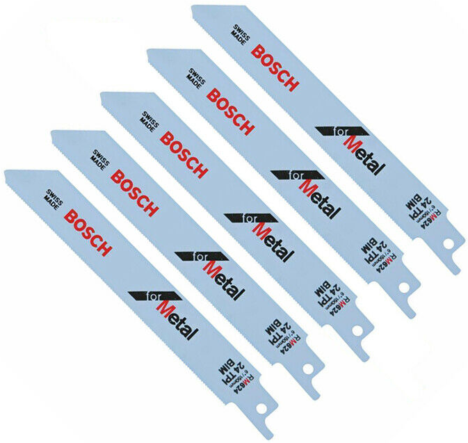 Bosch 6" 24 TPI Metal Reciprocating Saw Blade (5 Pack) - RM624