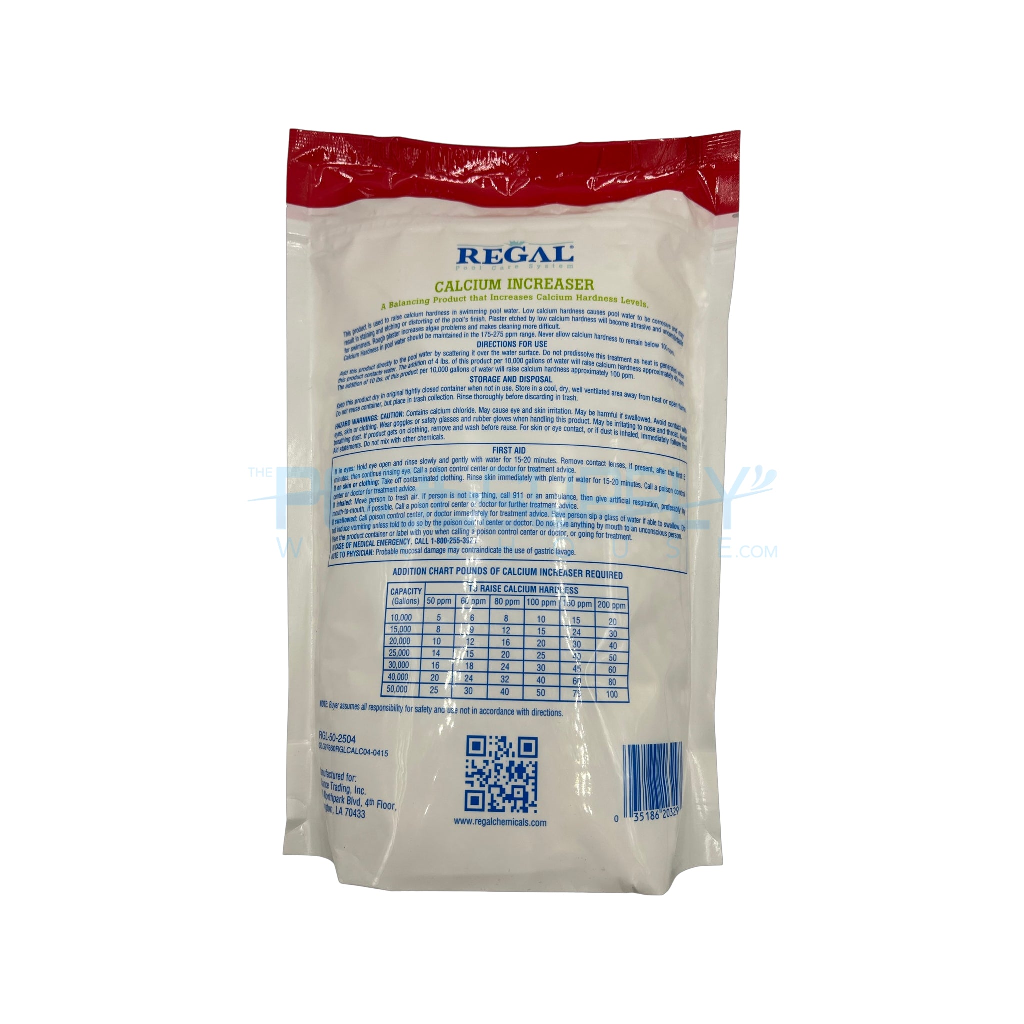 Regal Calcium Increaser 4 Lb. Pouch - PCC4-RG - The Pool Supply Warehouse