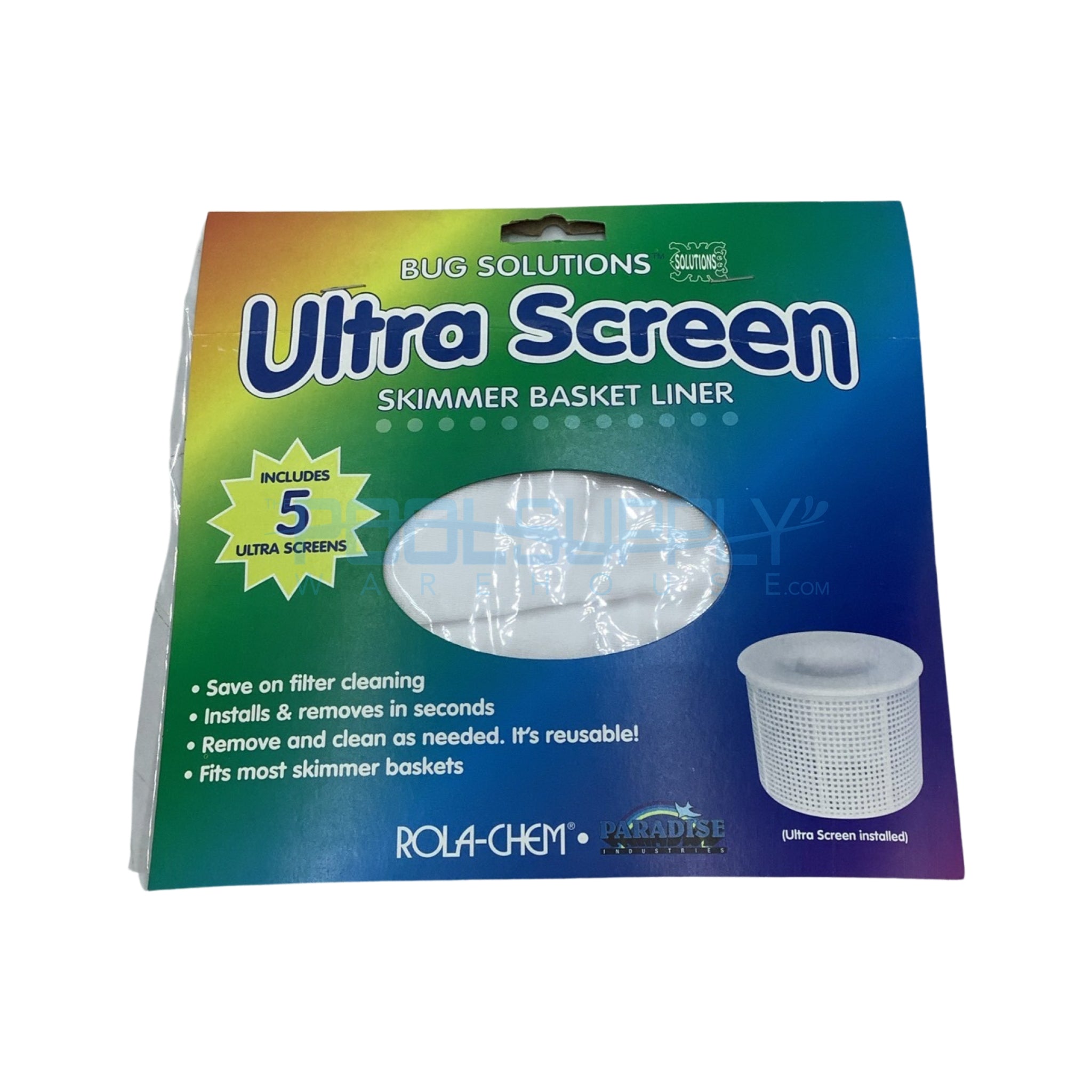 Rola-Chem Ultra Screen Skimmer Basket Liner - 5 Pack - US12 - The Pool Supply Warehouse