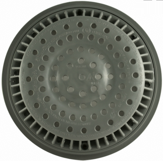 Super-Pro 8" Round Main Drain Frame & Grate, Gray - SG6402317 VC