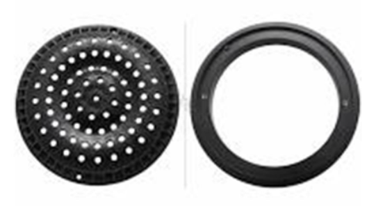 Super-Pro 8" Round Main Drain Frame & Grate, Dark Gray - SG6402317 VCD