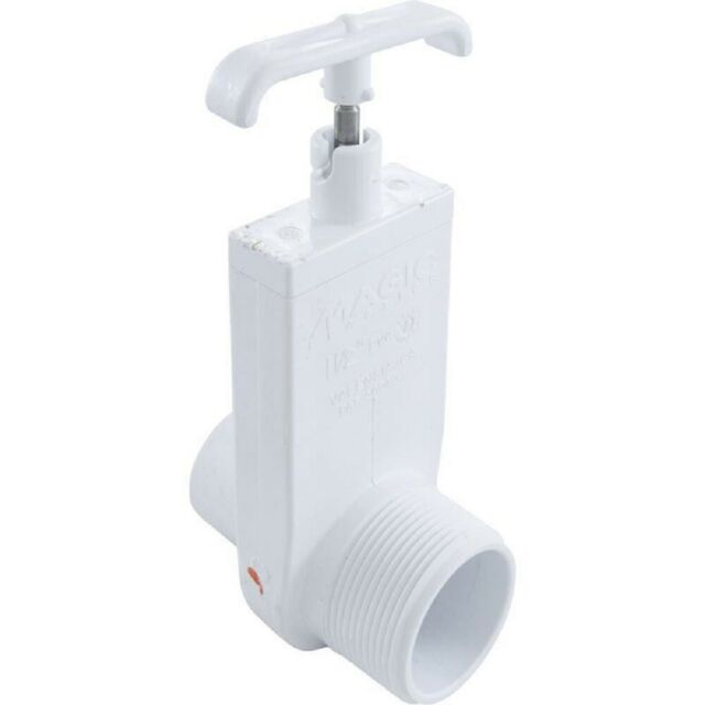 Unibody Slice/Gate Valves, White, 1-1/2" MPT - SP0423-15 - The Pool Supply Warehouse