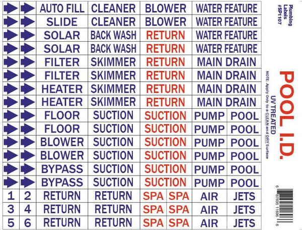 Plumbing Labels - SP1107