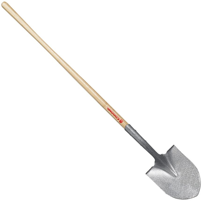 Corona 48" 14 Gauge #2 Round Point Shovel - Hollow-Back - SS 65000