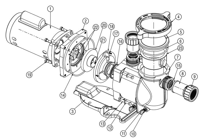 Pentair SuperMax TEFC 1.1THP 115/208-230V Pump - 348191