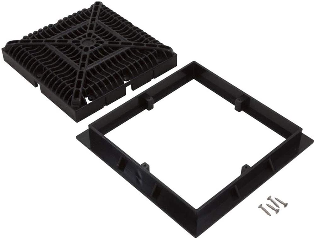 CMP 9x9" Sqiare Grate & Frame for VGB Pool Drains, Black - 25508-094-000L