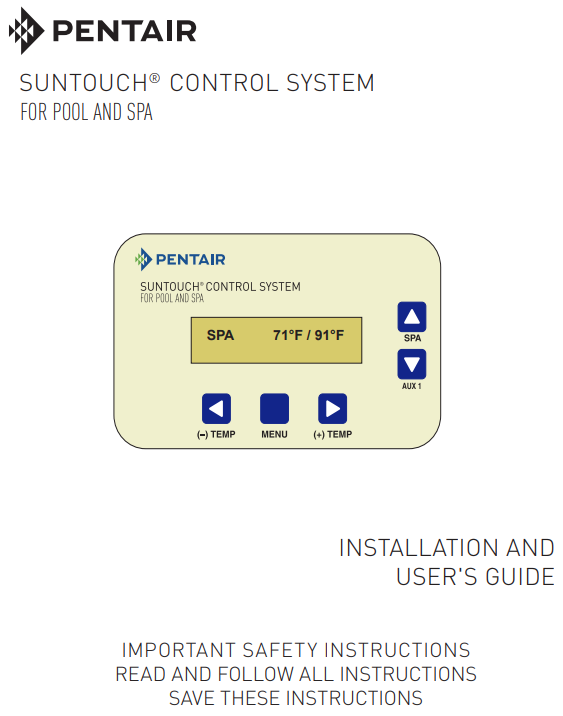 SunTouch Control System Installation Manual