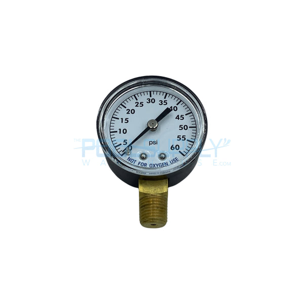 Super-Pro Filter Pressure Gauge 0-60 PSI Bottom Mount - 81060BU - The Pool Supply Warehouse