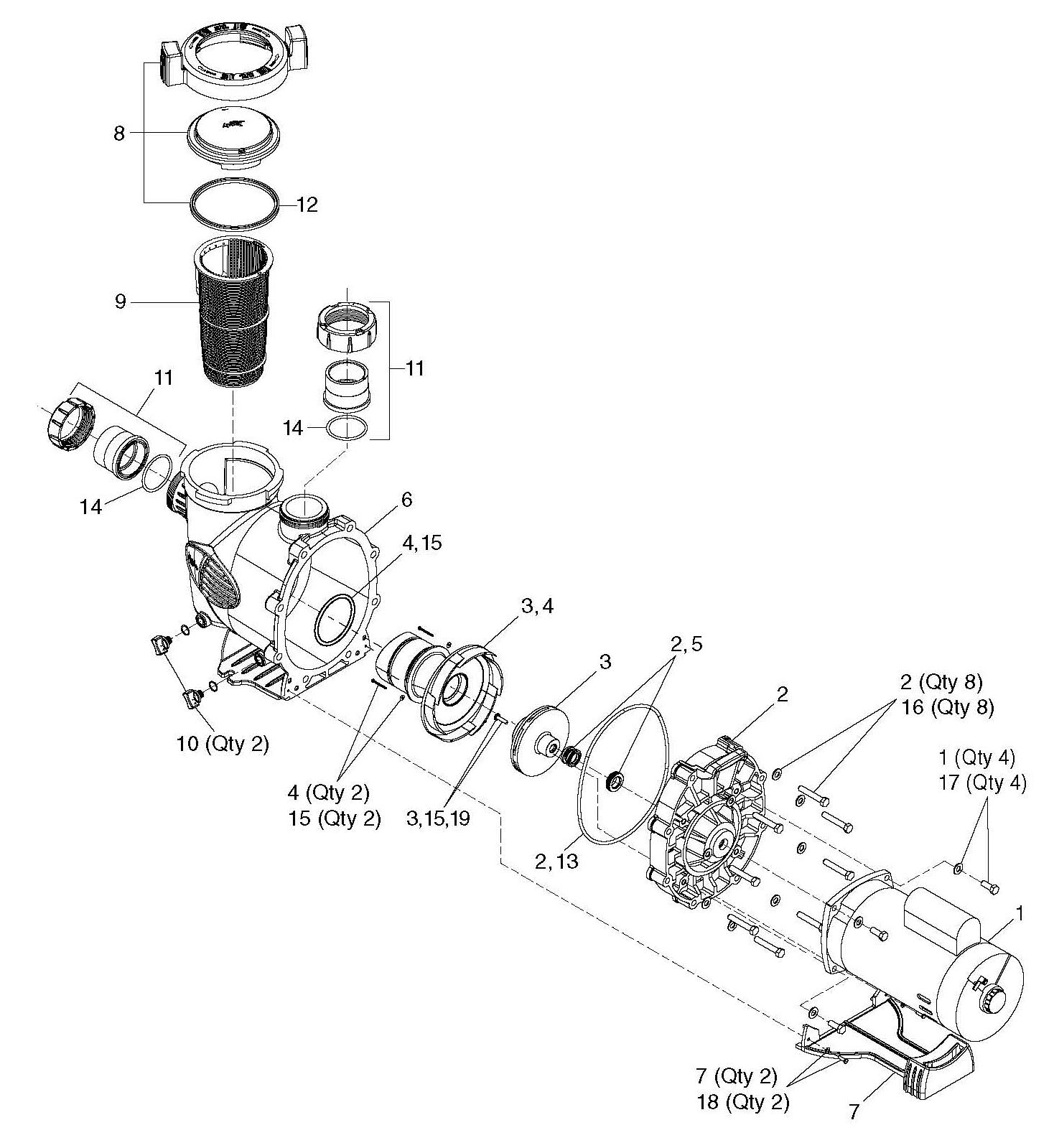 Jandy 1 HP PlusHP 1-Speed Up-Rated High Head Pump - PHPM1.0