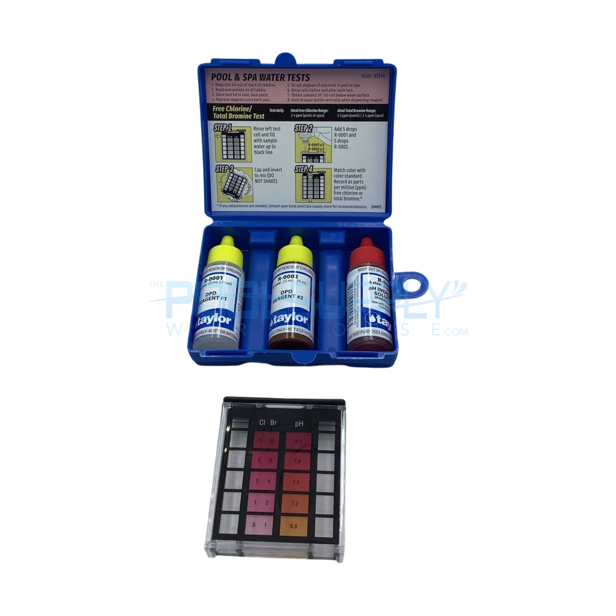 Taylor Technologies Basic Residential Swimming Pool Spa 3 Way Test Kit - K-1001-12 - The Pool Supply Warehouse