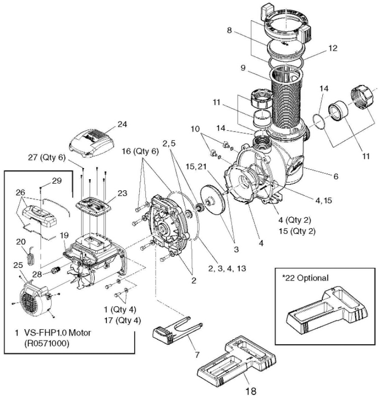 Jandy VS FloPro 1.65 HP Pump - VSFHP165JEP