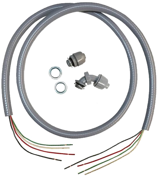 Super-Pro 1/2" x 6' #12 Solid 4-Wire Whip Kit - WPLT05-64-SP