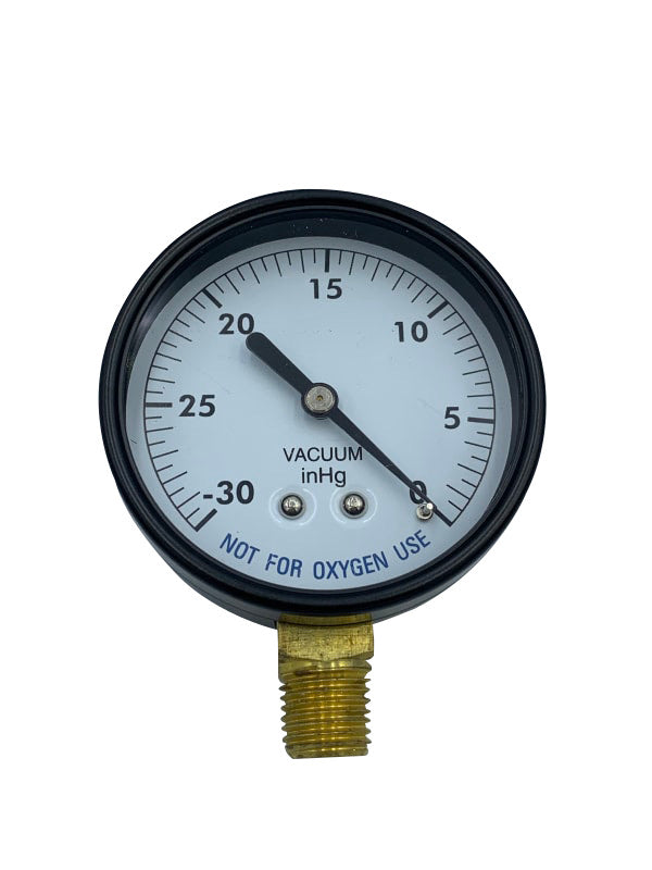 2.5" 0-30"HG 0.25" BTM MOUNT STEEL VACUUM GAUGE (SPG-06-1009)-The Pool Supply Warehouse