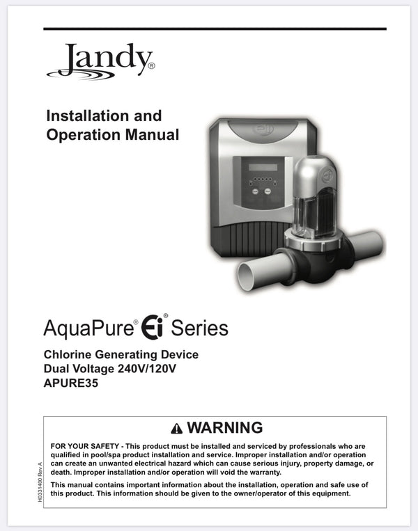 Jandy AquaPure® EI Series PDF Manual-The Pool Supply Warehouse